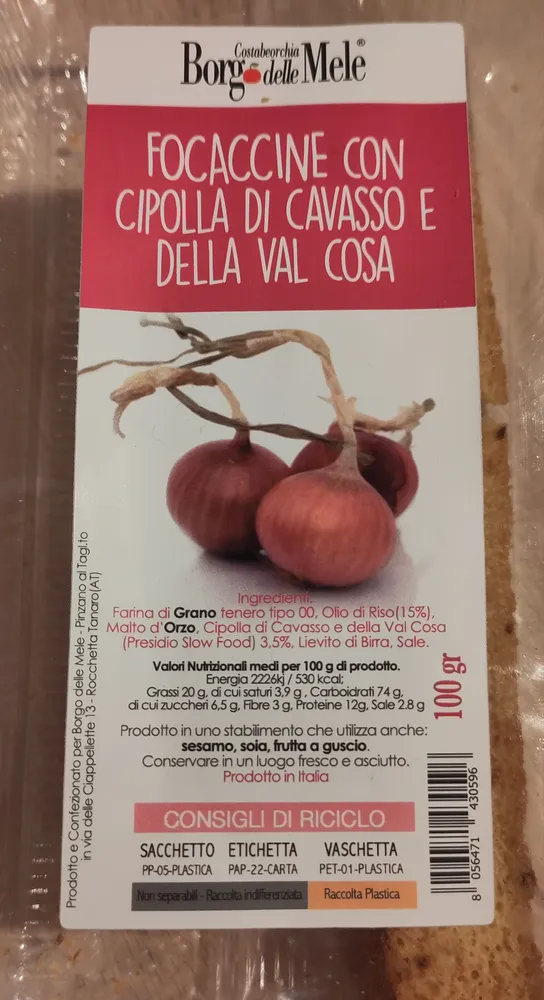 Focaccine con cipolla di Cavasso e della Val Cosa
