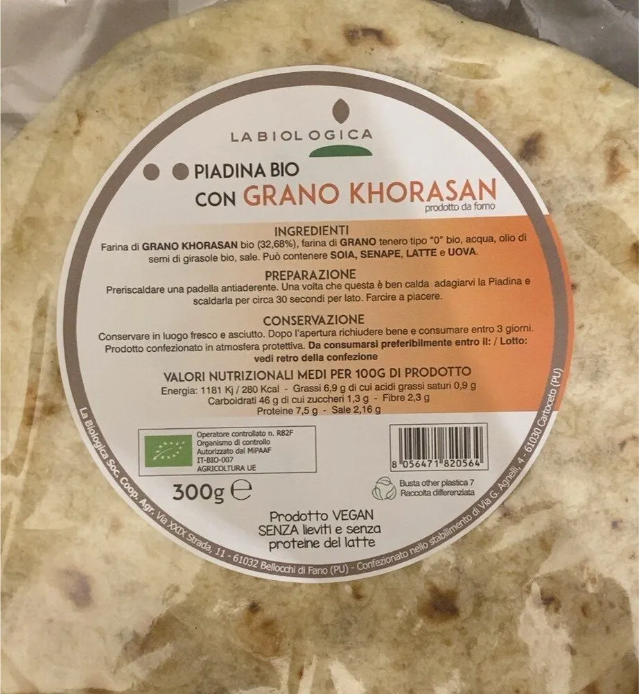 PIADINA BIO CON GRANO KHORASAN