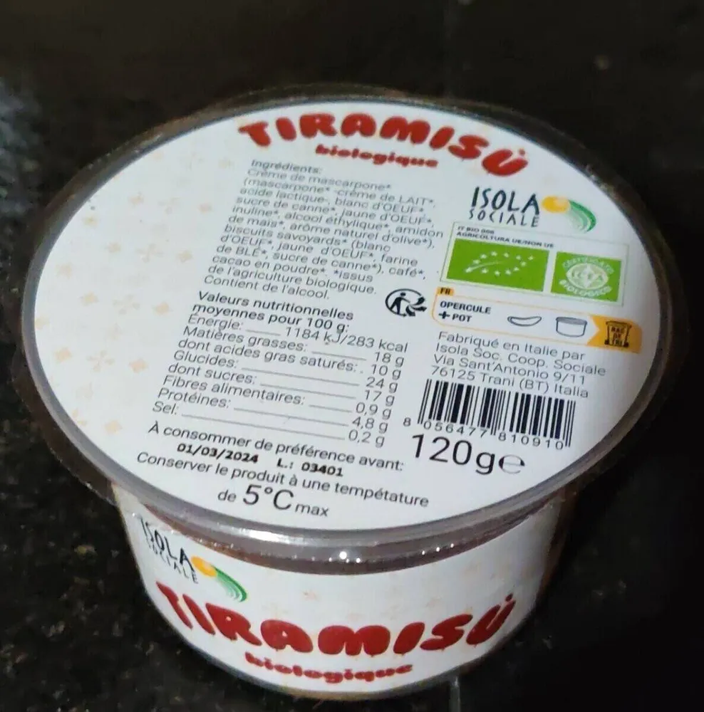 Tiramisu biologique