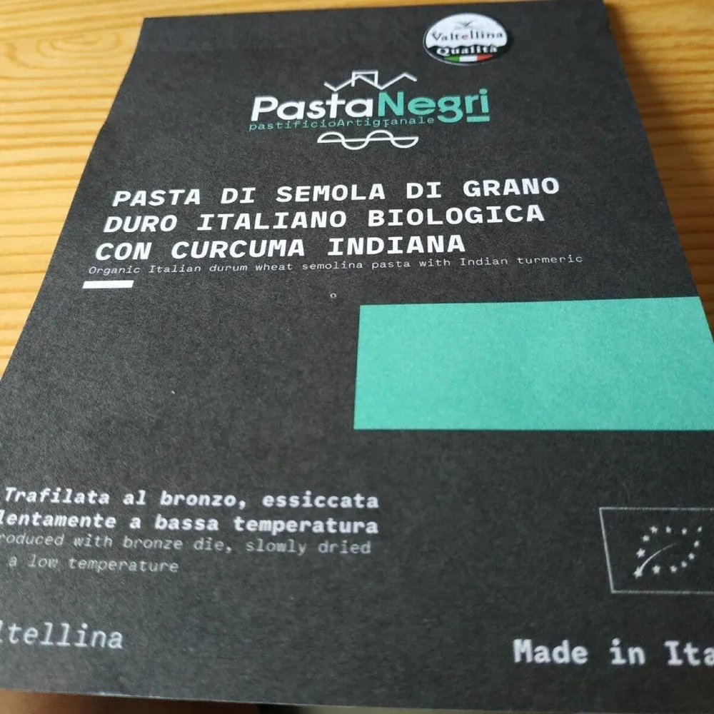 pasta de semola ecológica con cúrcuma