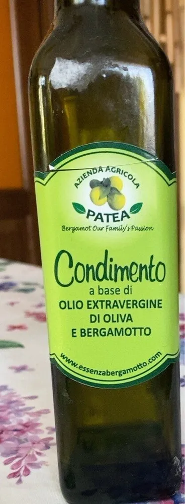 Condimento a base di olio extravergine di oliva e bergamotto