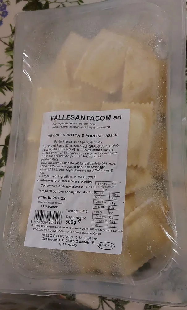 RAVIOLI RICOTTA E PORCINI