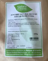 Jengibre natural seco sin azúcar ni fructosa