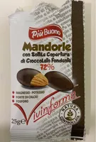 Mandorle con sottile copertura di cioccolato fondente 72%