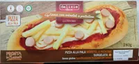 Pizza alla pala con würstel e patatine