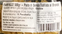 Farfalle: pasta di semola trafilata al bronzo - 500 g