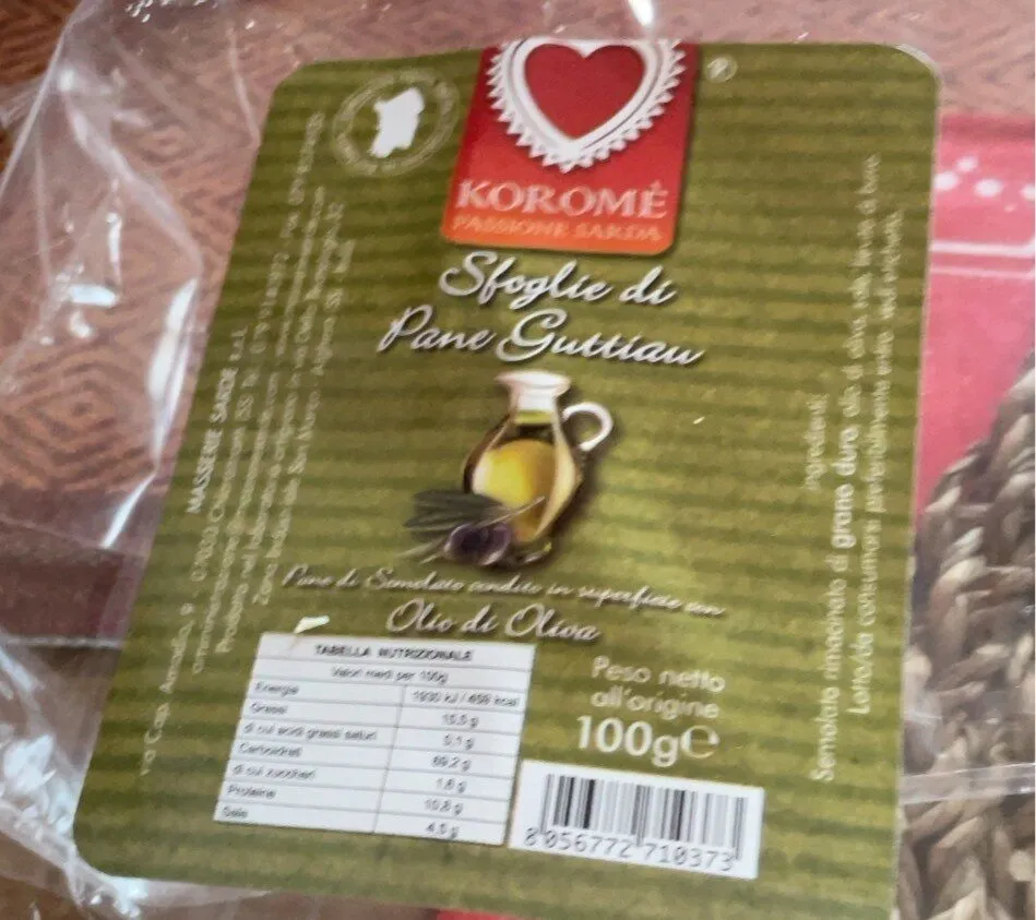 Sfoglia di pane guttian