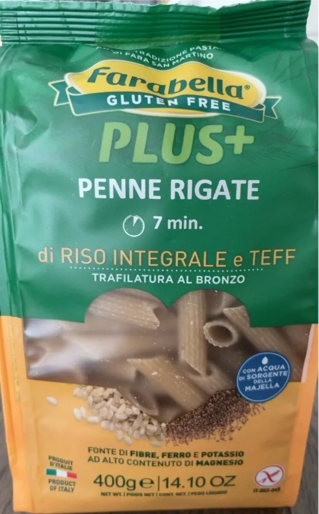 Penne rigate di teff e riso integrale