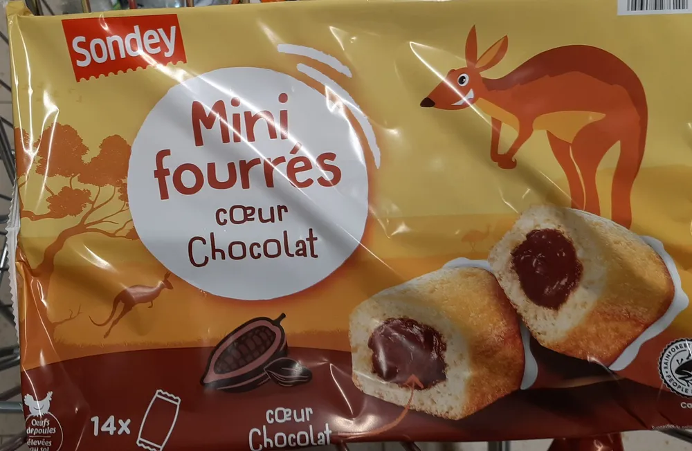 Mini fourrés cœur chocolat