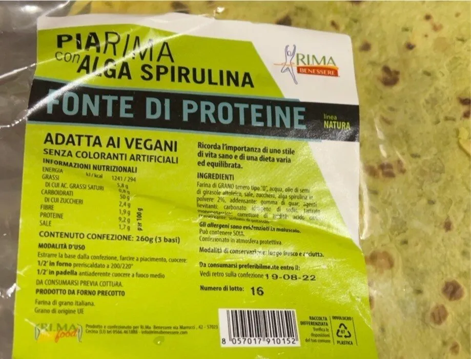 Piarina con alga spirulina