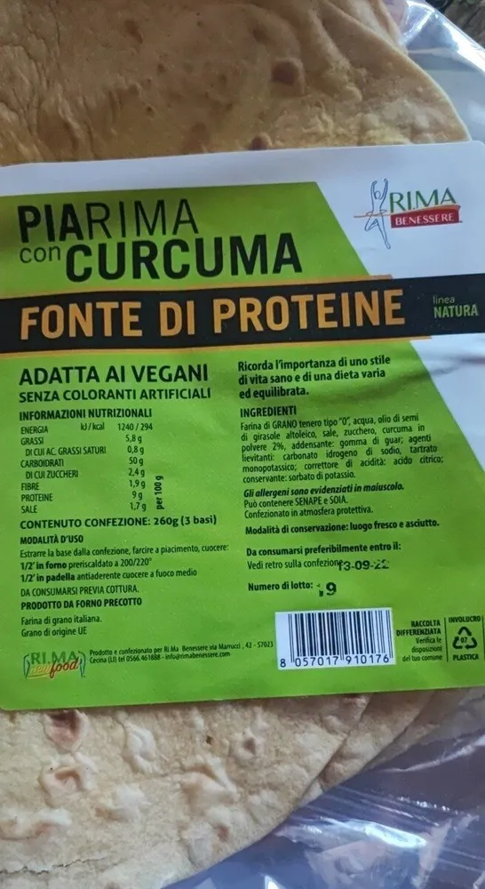 Piarima con curcuma