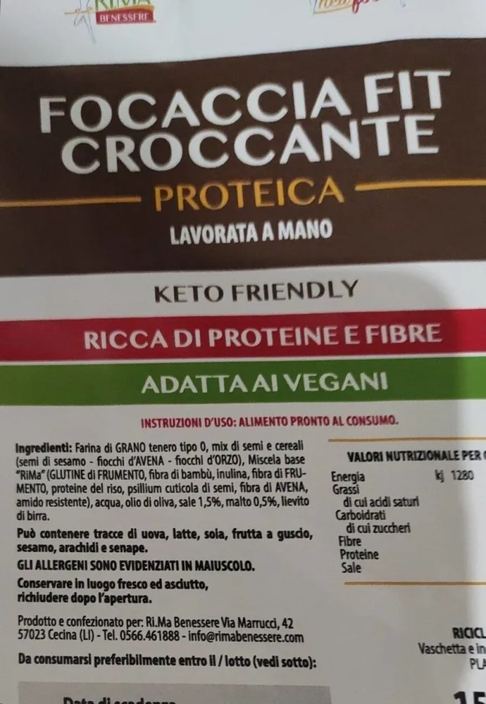 Focaccia fit croccante
