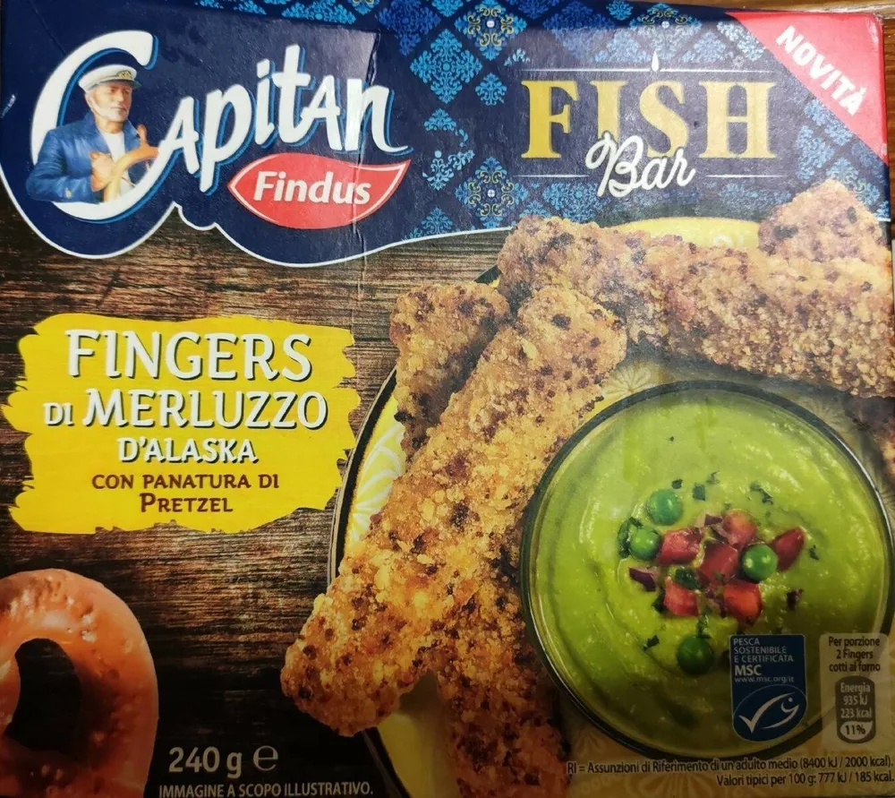 Fish bar finger di merluzzo con panatura di pretzel