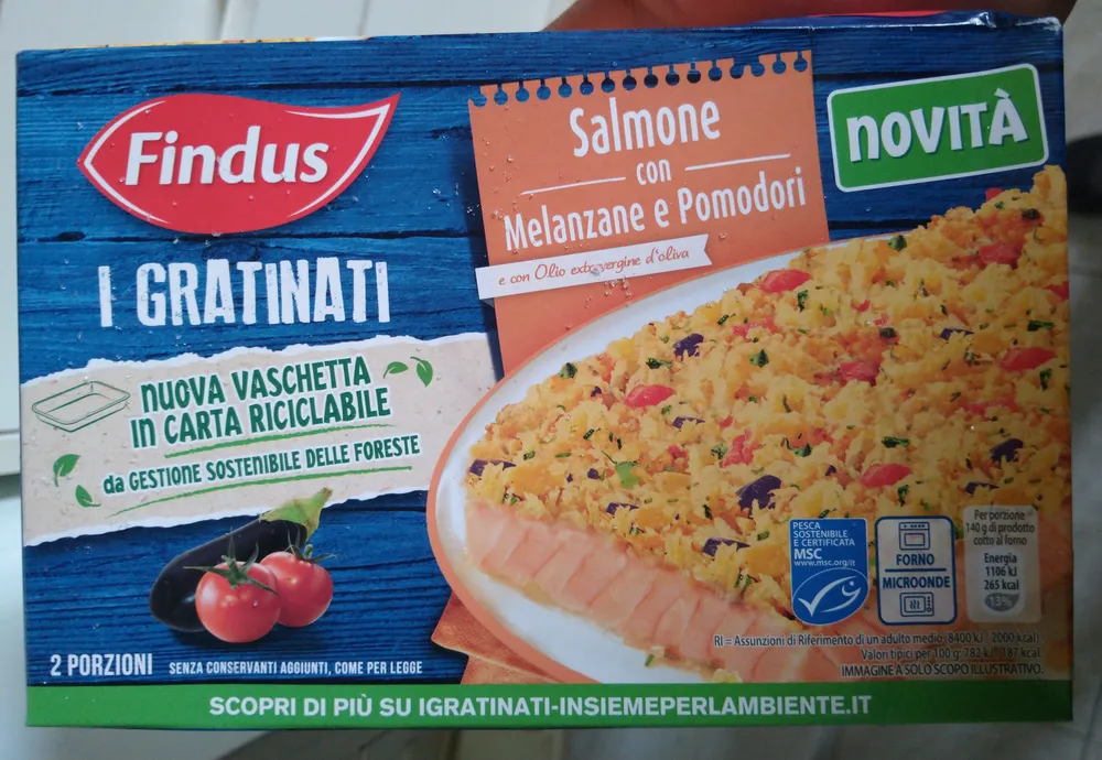 I gratinati - salmone con melanzane e pomodori