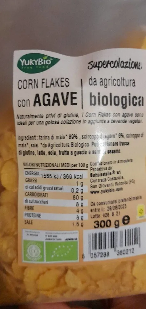 Corn flakes con agave