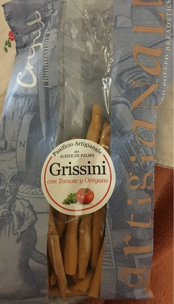 Grissini con tomate y orégano