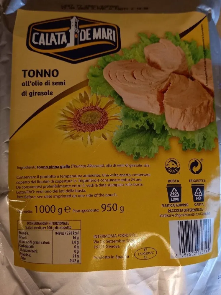 Tonno all'olio di girasole
