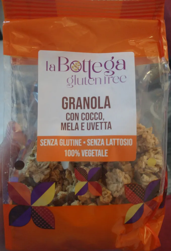 Granola con cocco mela e uvetta