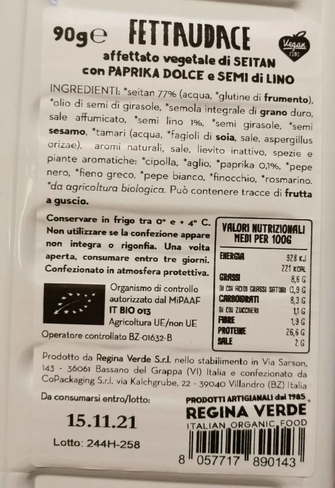 Fettaudace - Affettato vegetale di Seitan