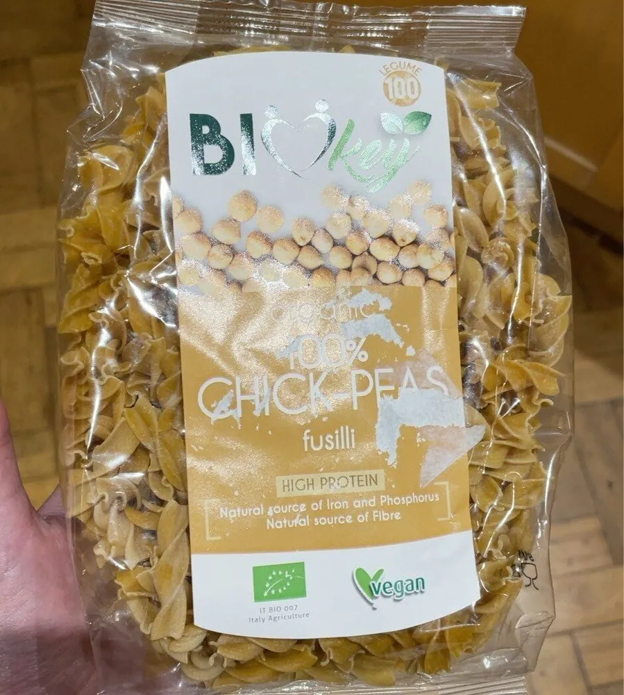 Organic chick-peas fusilli