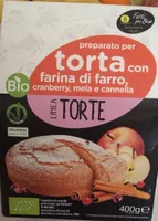 Torta con farina di farro, cranberry, mela e cannella