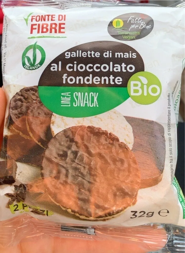 Gallette di mais al cioccolato fondente