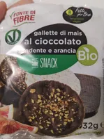 Gallette di mais al cioccolato fondente e arancia bio