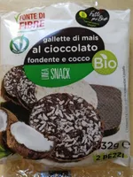 Gallette di mais al cioccolato fondente e cocco