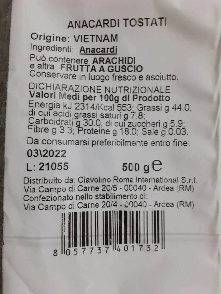 Anacardi tostati