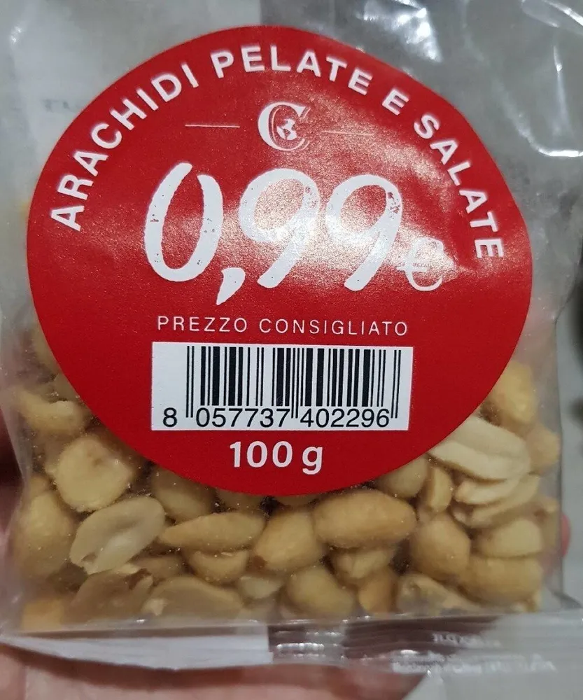 Arachidi pelate e salate