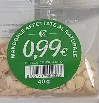 mandorle affettate al naturale