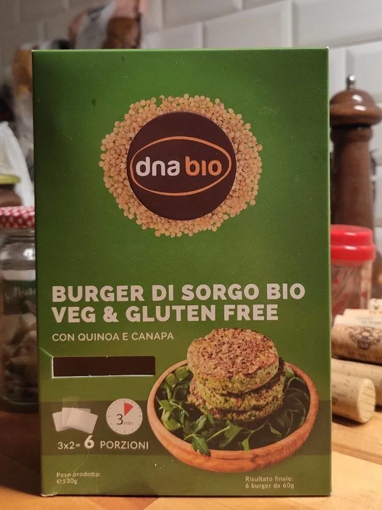Burger di sorgo bio veg & gluten free con quinoa e canapa