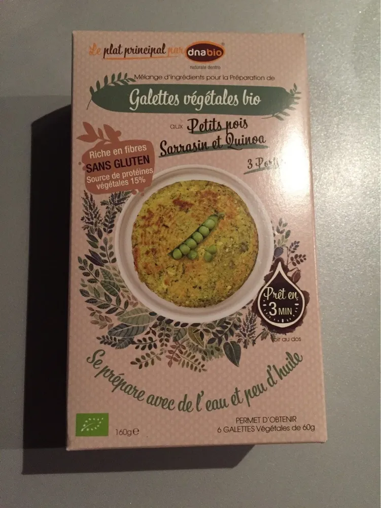 Galettes de petits pois bio veg & sans glutten