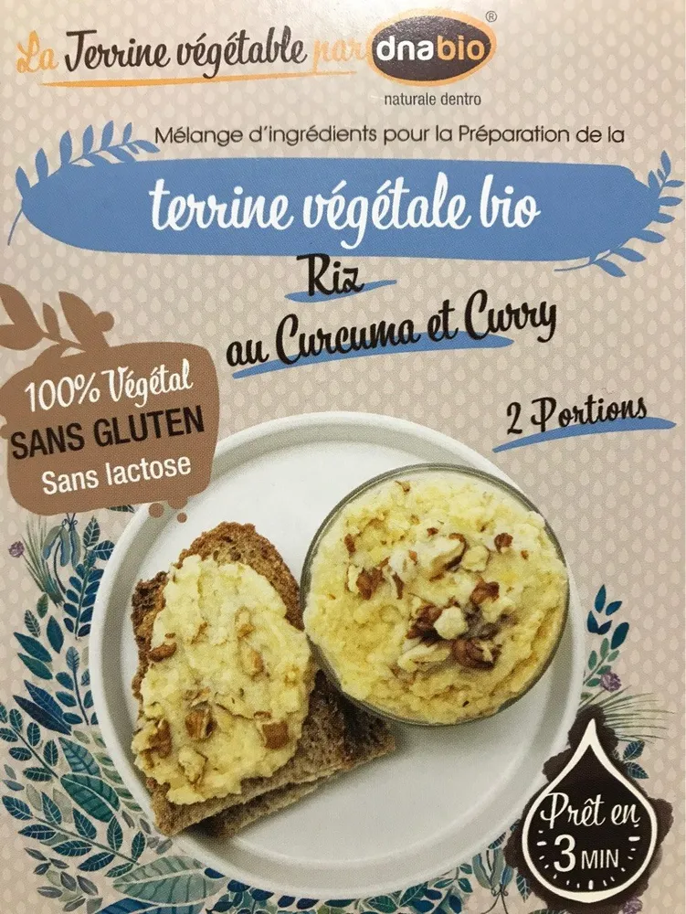 Terrine végétale bio riz au curcuma et curry