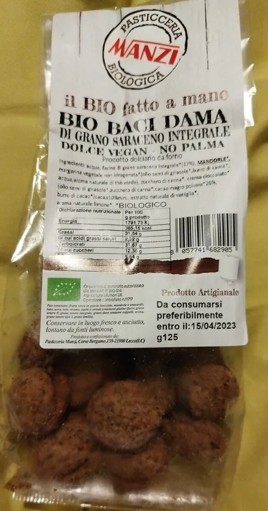 Bio baci di dama di grano saraceno integrale