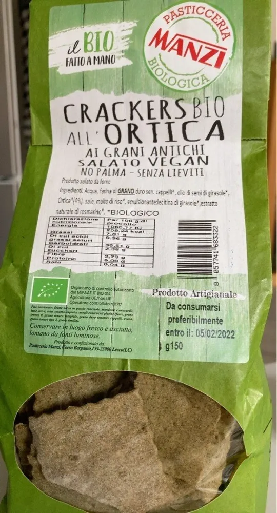 Crackers bio all’ortica