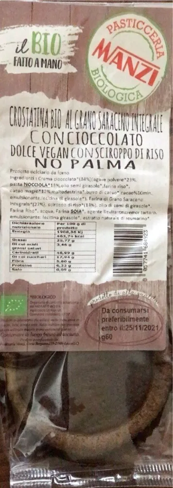 Crostatina ql grano saraceno integrale con cioccolato