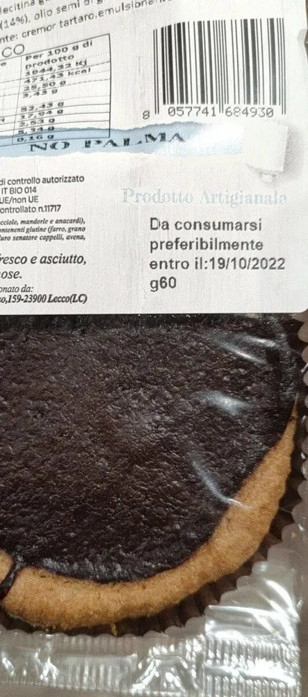 Crostatina bio di riso con cioccolato