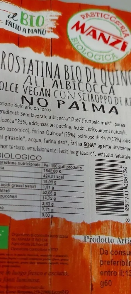 Crostatina Bio di Quinoa all'albicocca