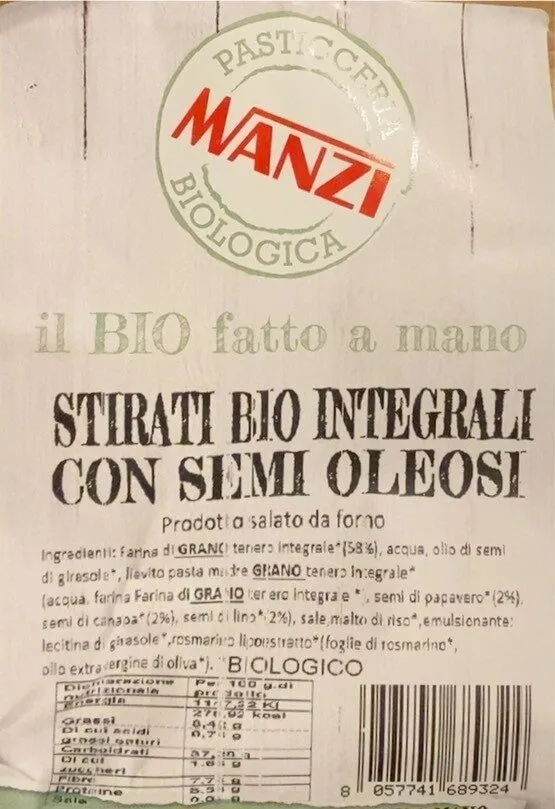 Stirati bio integrali con semi oleosi