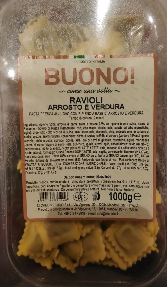 Ravioli arrosto e verdura
