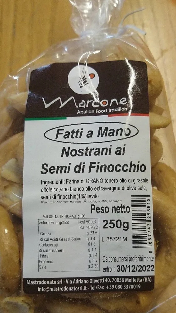 Taralli nostrani ai semi di finocchio