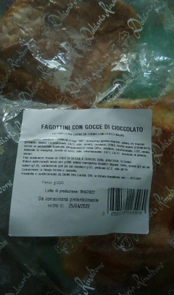 Fagottini con gocce di cioccolato
