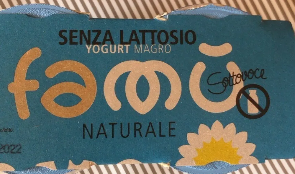 Yogurt magro senza lattosio