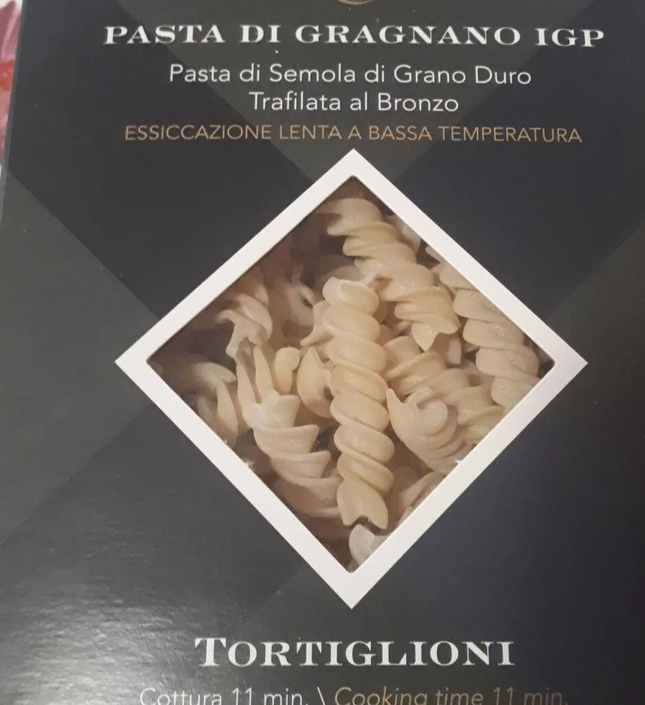 Pasta di grano igp di semola di grano duro tortiglioni