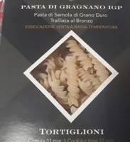 Pasta di grano igp di semola di grano duro tortiglioni