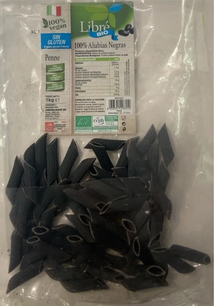 Penne haricots noir bio