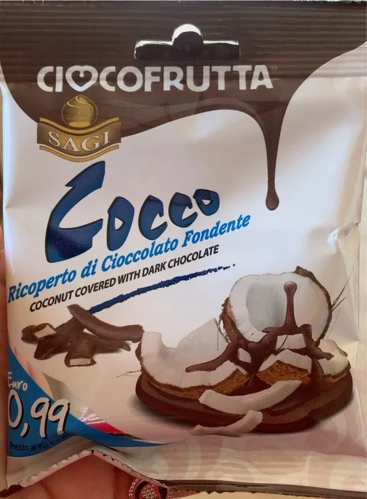 Ciocofrutta - cocco ricoperto di cioccolato fondente