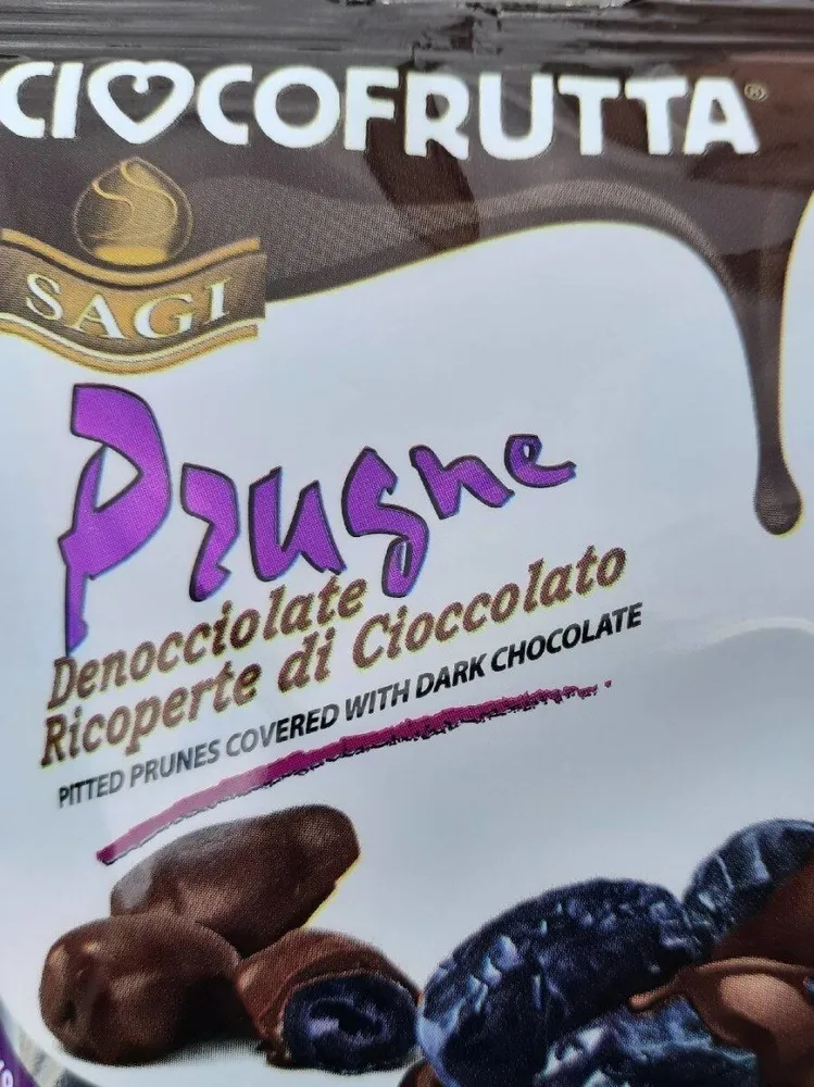 Prugne denocciolate ricoperte di cioccolato