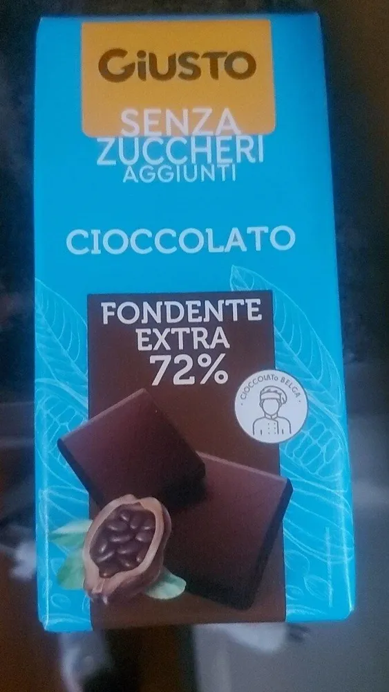 Giusto cioccolato fondente senza ziccheri aggiunti